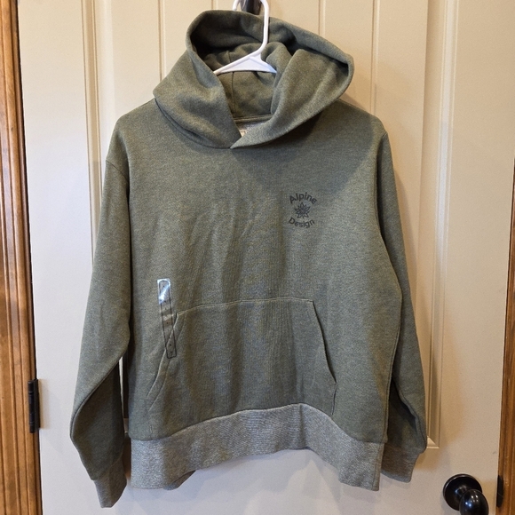 Alpine Design Women's Fleece Hiking Hoodie Olive Haze Heather Large New - Picture 2 of 14
